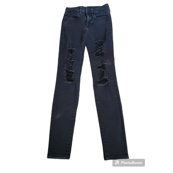 American EAGLE Next Level Stretch Juniors Black 00 - Picture 6 of 6
